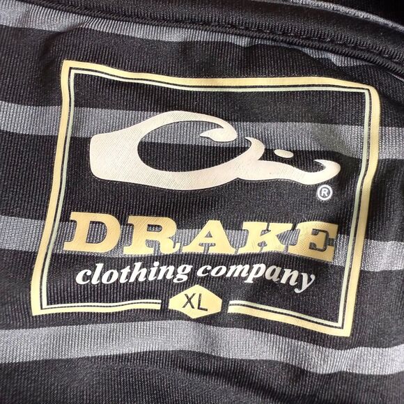 Drake Performance Stretch Polo, Black and Gray Striped, Sz XL, Golf Shirt 2/$25 - Picture 6 of 11